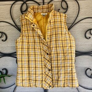 Harold’s Yellow Plaid Puffer Vest SZ M